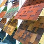 A store display of multiple shingle colors.